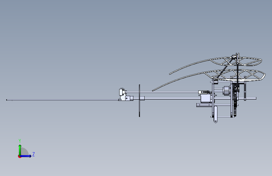 -行走扑翼机3D模型(带运动仿真动画) SW STEP 左侧视图