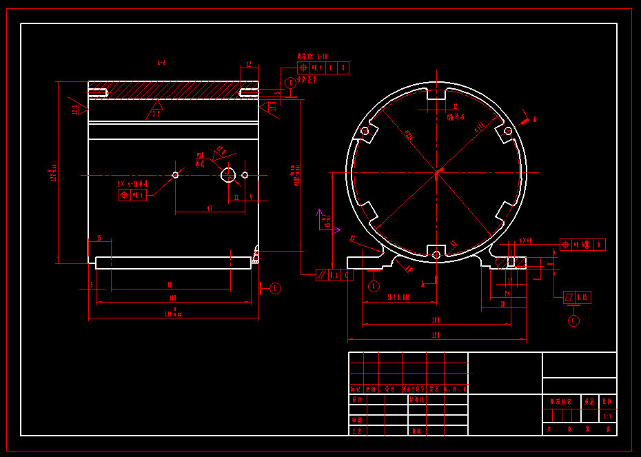 2057--微电机壳车内孔夹具设计图