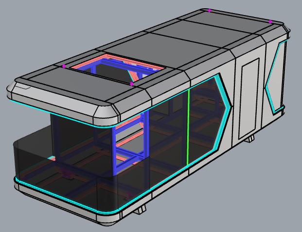 民宿太空舱3D模型含CAD施工图纸（3米x8.5米）