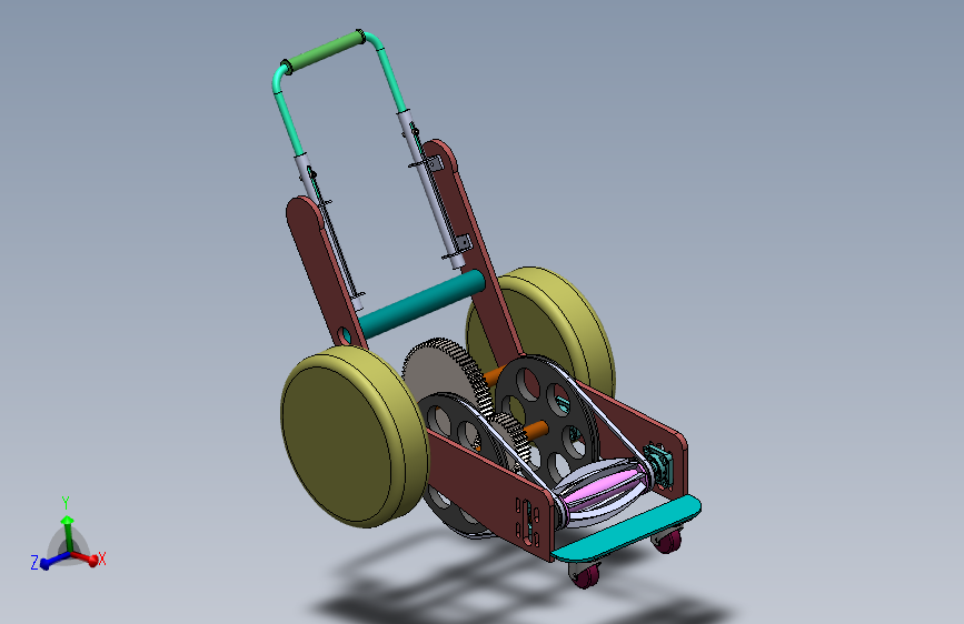 手推环保型剪草机设计割草机含CAD图+solidworks三维模型+说明书