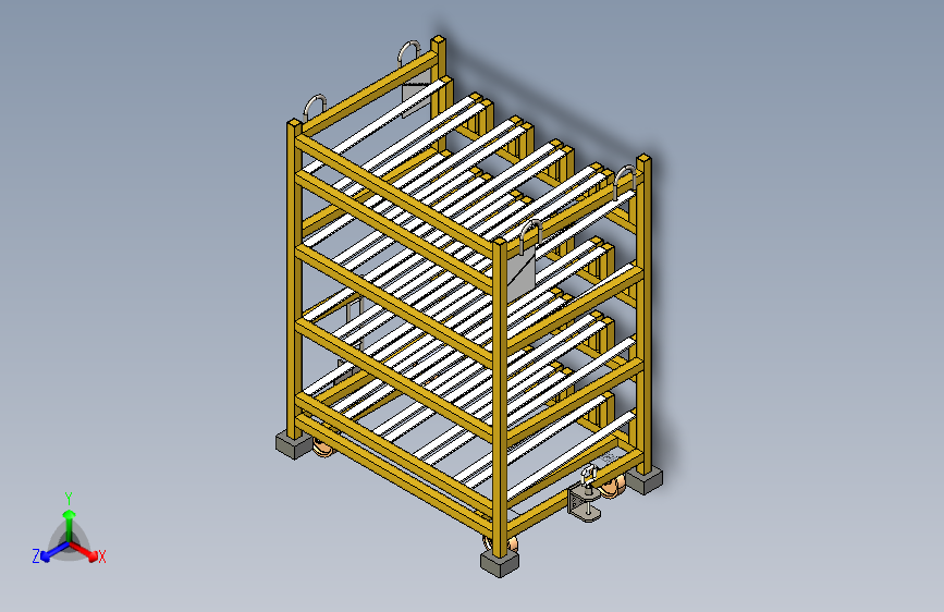 TROLLEY手推车小推车结构3D图纸+STEP格式