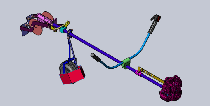 灌木修剪器灌木清除机3D数模图纸 Solidworks设计