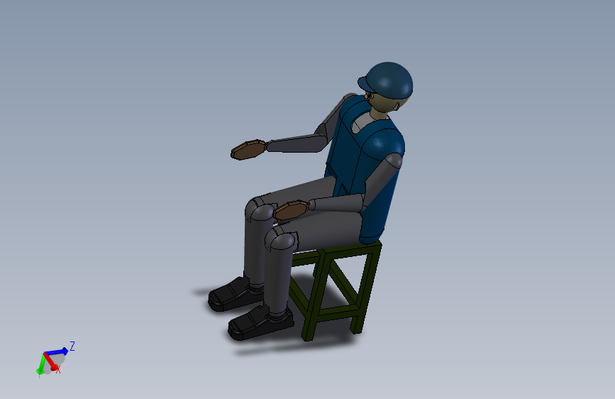 坐立人3D模型