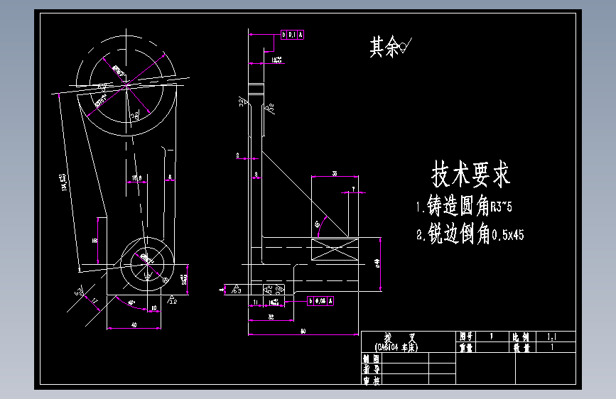 CA6140车床831006拔叉设计图CAD