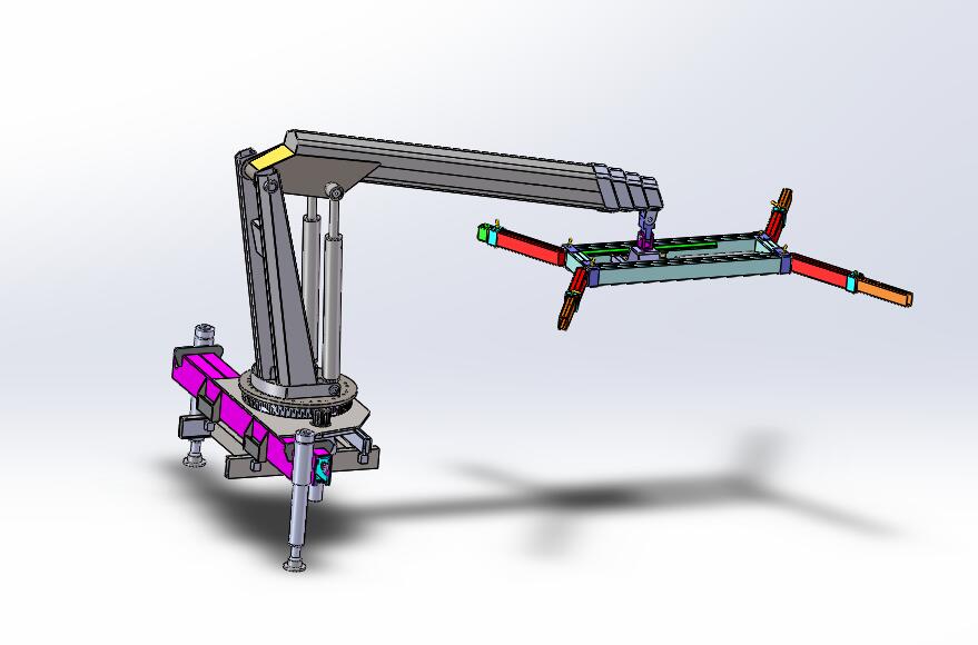 D0560-带吊机的清障车模型三维SW2018带参