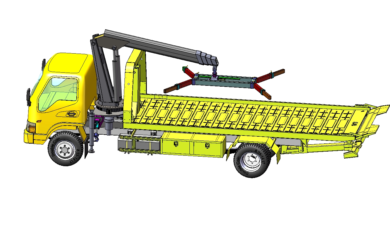 D0560-带吊机的清障车模型三维SW2018带参
