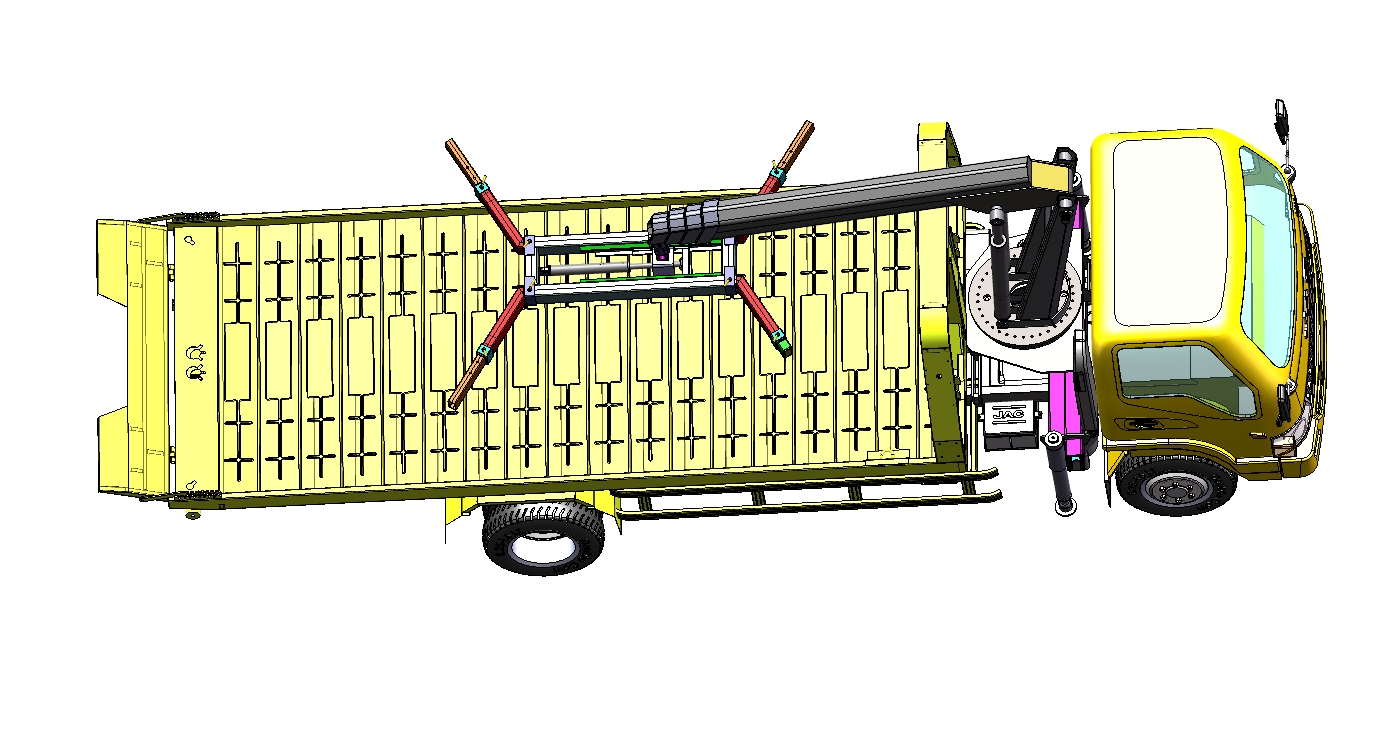 D0560-带吊机的清障车模型三维SW2018带参