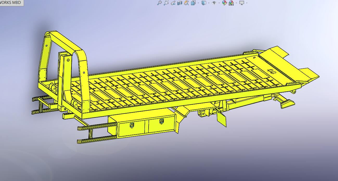 D0560-带吊机的清障车模型三维SW2018带参