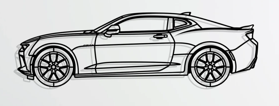 Camaro RS 剪影-用于光纤激光和雕刻