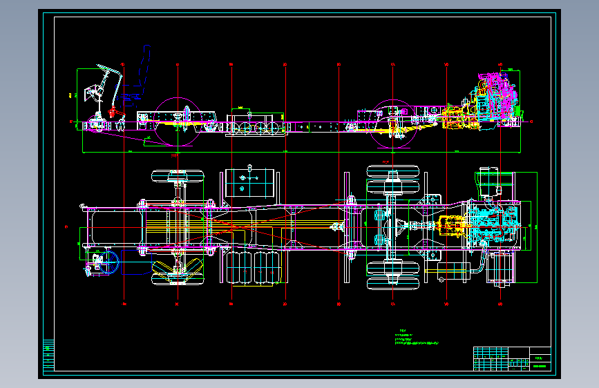 J6820客车底盘布置图CAD