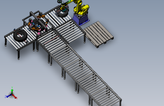 带有检测与机械手搬运的轮胎输送线