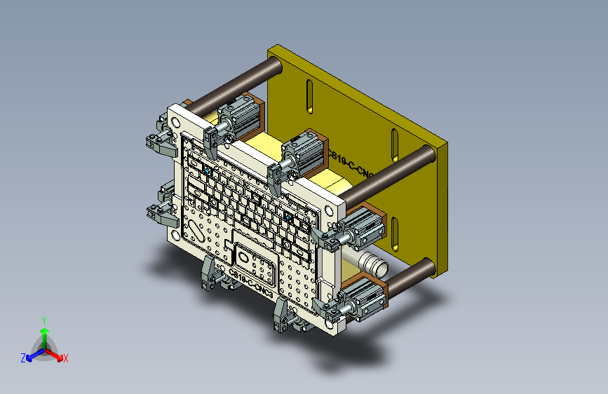 CS19-C-CNC3-180926笔记本CNC工装夹具三维模型 主视图