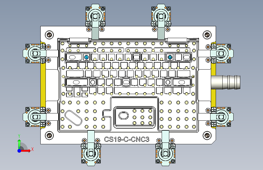 CS19-C-CNC3-180926笔记本CNC工装夹具三维模型 正面视图