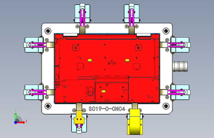 CS19-C-CNC4笔记本CNC工装夹具三维模型-180720 正面视图