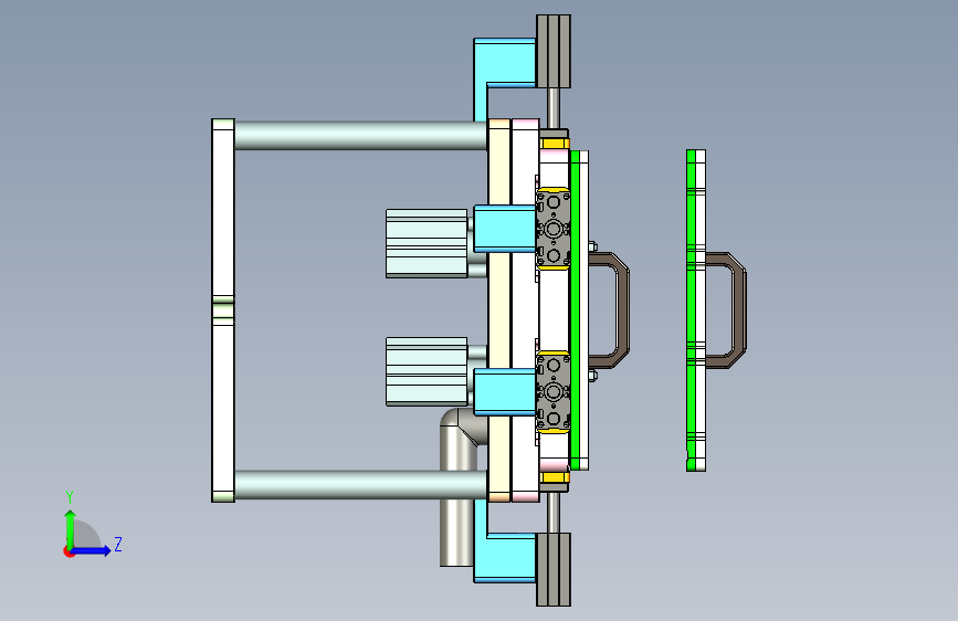 AAPB0-TRIM-CNC5笔记本CNC工装夹具三维模型-0106 左侧视图