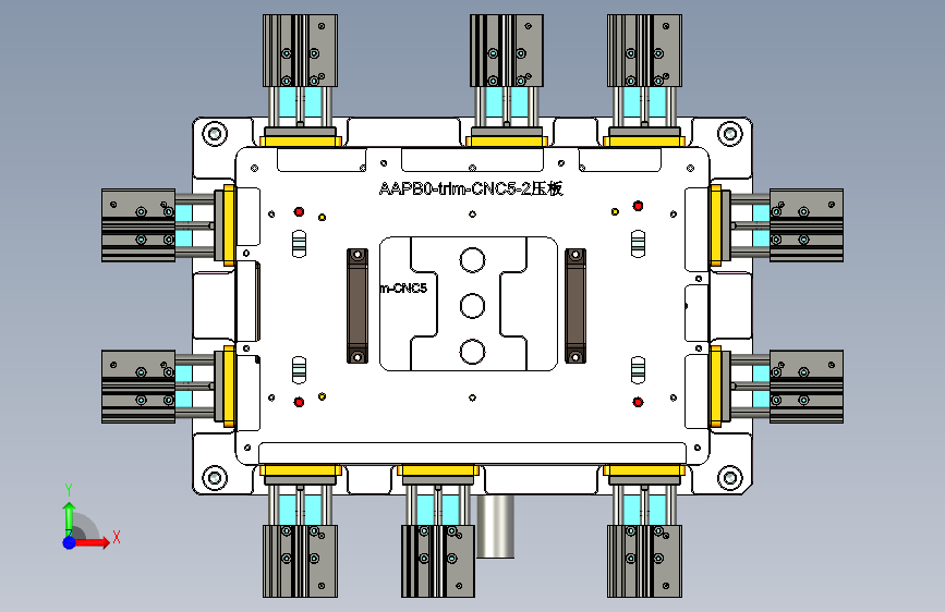 AAPB0-TRIM-CNC5笔记本CNC工装夹具三维模型-0106 正面视图