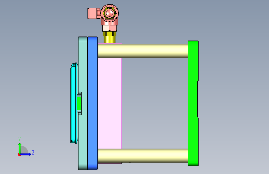 TX201-A笔记本CNC工装夹具三维模型-CNC1 左侧视图