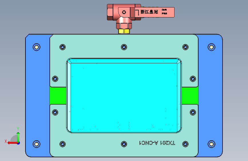 TX201-A笔记本CNC工装夹具三维模型-CNC1 背面视图