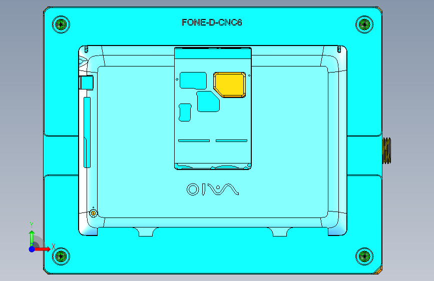 FONE-D-笔记本CNC工装夹具三维模型CNC6-08-07 正面视图