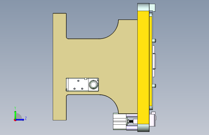 N500-COVER-笔记本CNC工装夹具三维模型CNC1 左侧视图