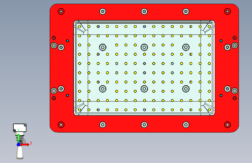 N500-COVER-笔记本CNC工装夹具三维模型CNC4 正面视图