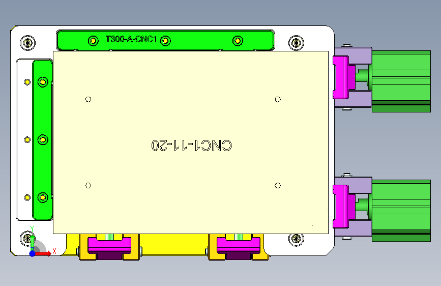 T300-A笔记本CNC工装夹具三维模型-CNC1 正面视图