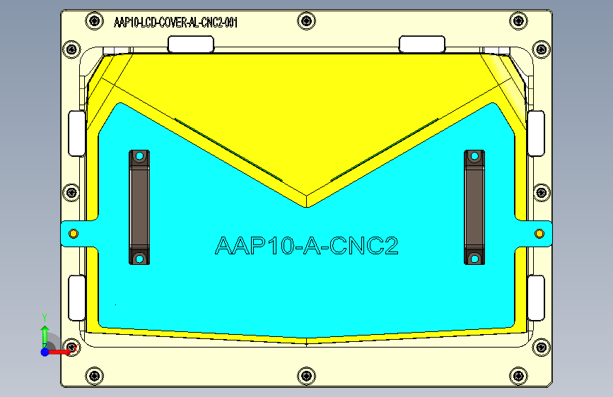 aap10_lcd_cover_al-笔记本CNC工装夹具三维模型CNC2-1110 正面视图