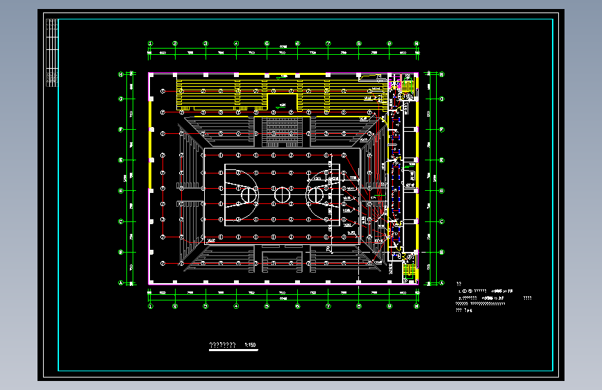篮球馆体育照明平面图