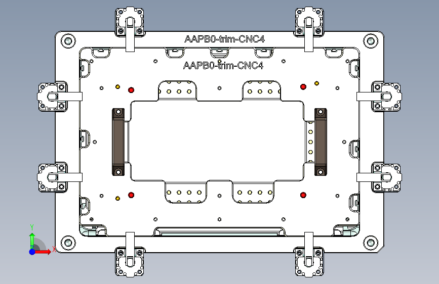 AAPB0-TRIM-笔记本CNC工装夹具三维模型CNC4-0302 正面视图