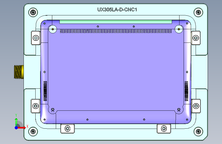 UX305LA-D笔记本CNC工装夹具三维模型-CNC1 正面视图