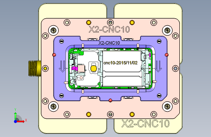 X2-笔记本CNC工装夹具三维模型CNC10-1103 正面视图