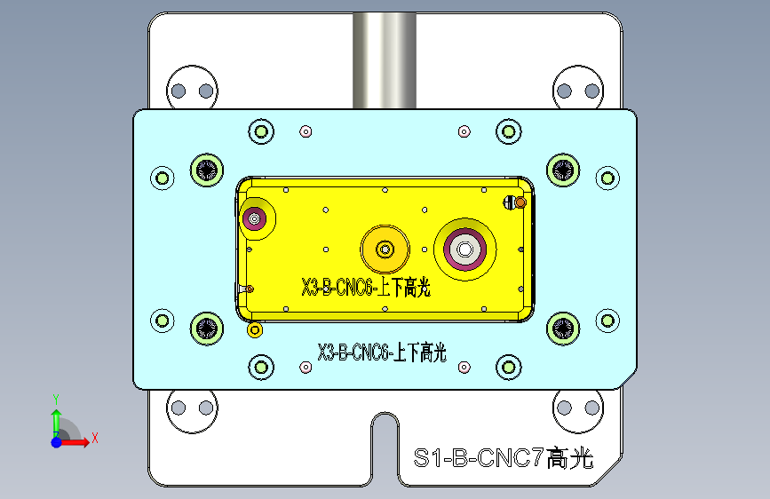 X3-B笔记本CNC工装夹具三维模型-CNC6-1013 正面视图