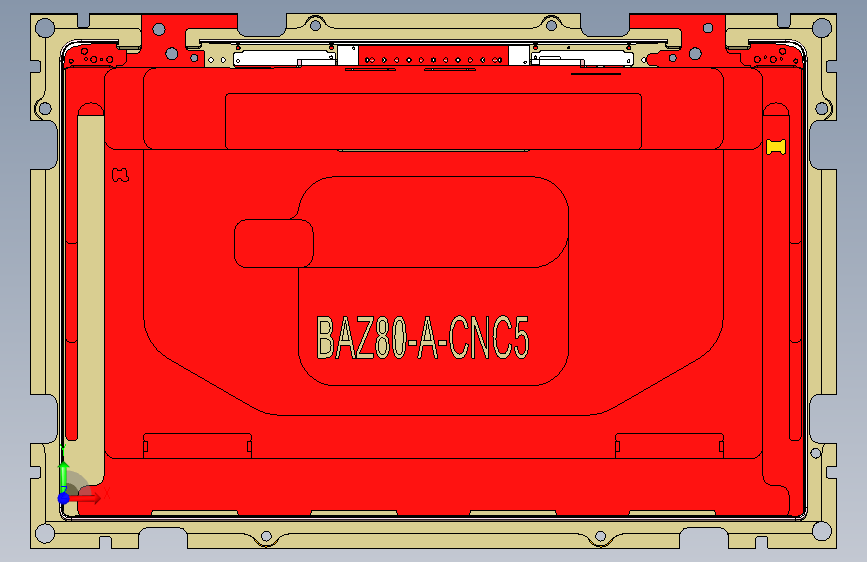 BAZ80-A笔记本CNC工装夹具三维模型-CNC5 正面视图