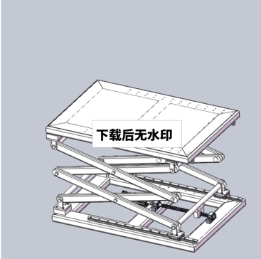 D1087-丝杠驱动剪叉升降平台三维SW2015带参+CAD+说明书