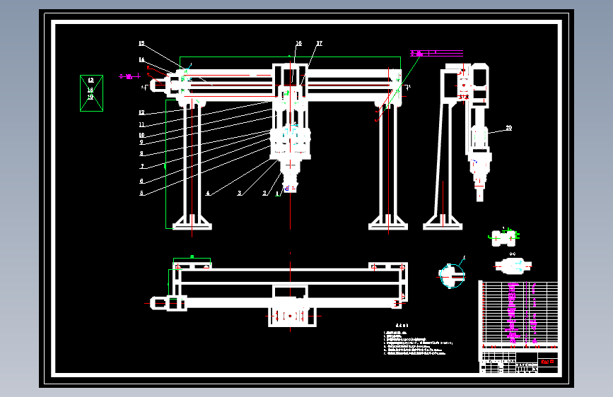 D0968-龙门式机械手结构设计+CAD+说明书==110857=250