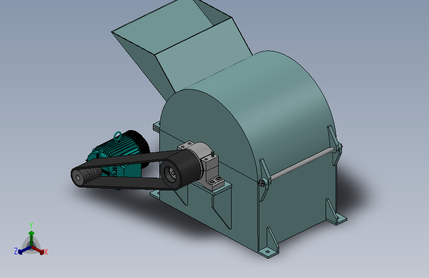 D0915-机械设计饲料破碎机设计三维SW2014带参+CAD+说明书