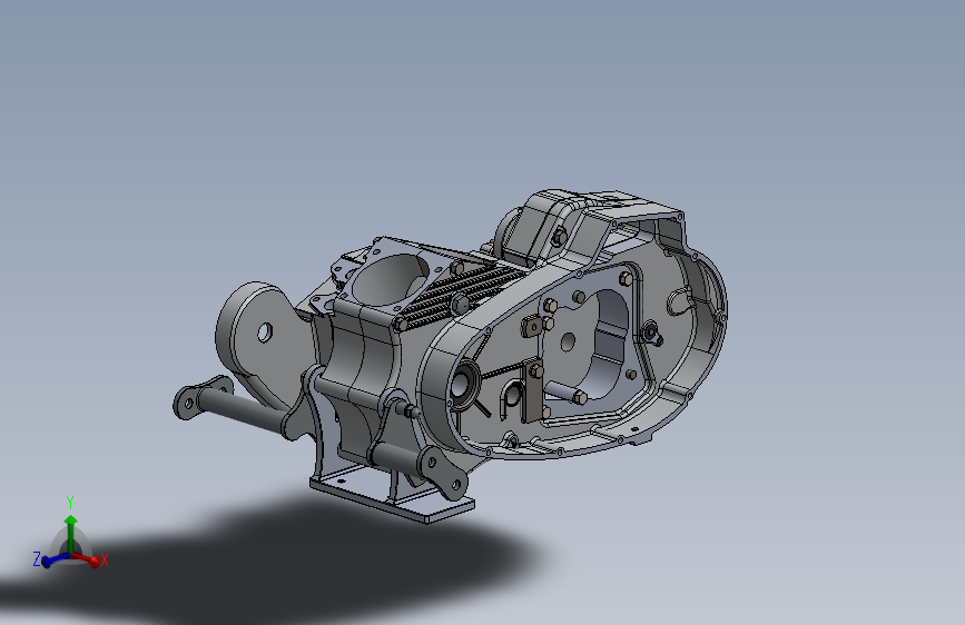 发动机外壳(摩托车)3D模型完整装配图
