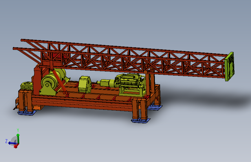 30T水井钻机3D数模图纸 Solidworks19设计
