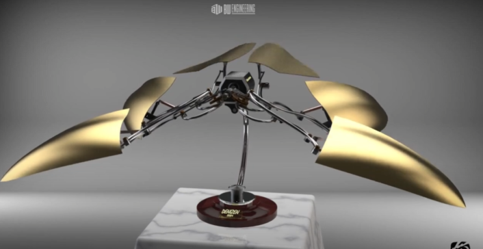 机械鸟摆件结构3D图纸+Solidworks设计