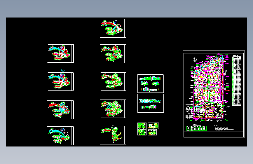 某大型生活小区平、立、剖面及总图1