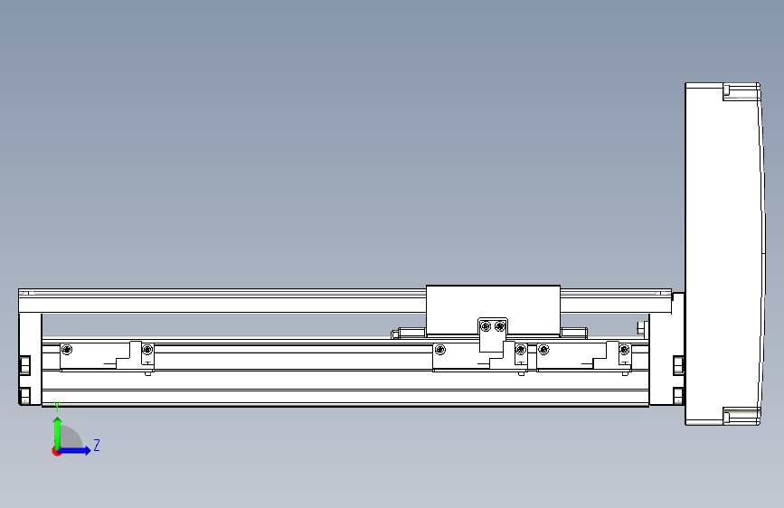 TPA-KNR-86E-1610C-L200A1-MU-P75-N3线性模块铝制底座 左侧视图