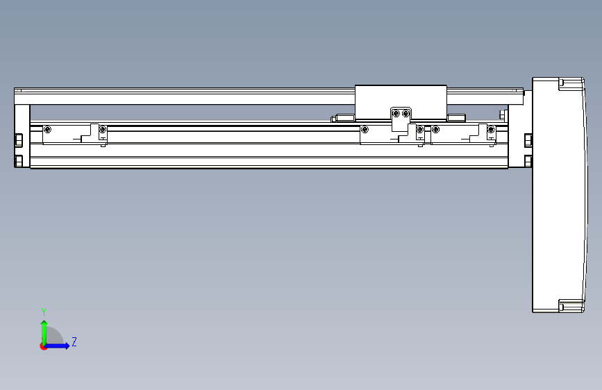 TPA-KNR-86E-1610C-L250A1-MP-P75-N3线性模块铝制底座 左侧视图