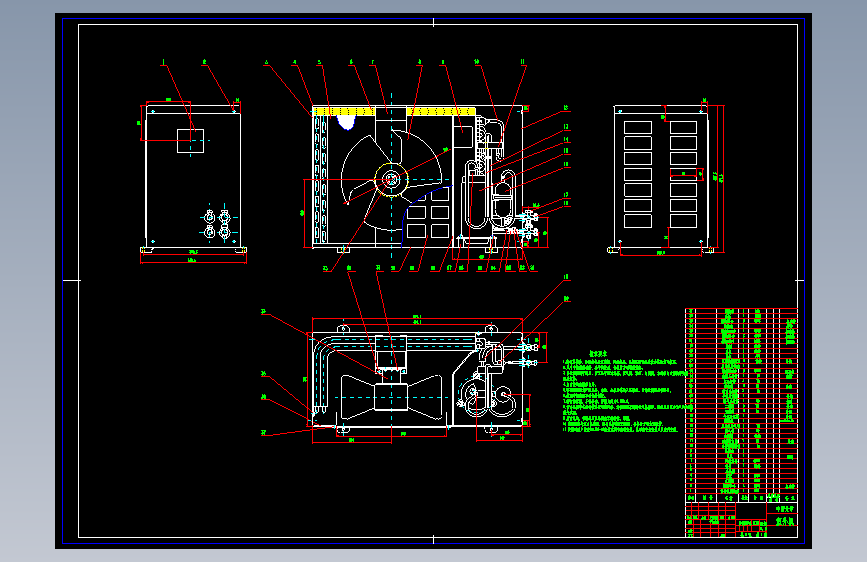 变频空调毕业设计全套CAD图纸