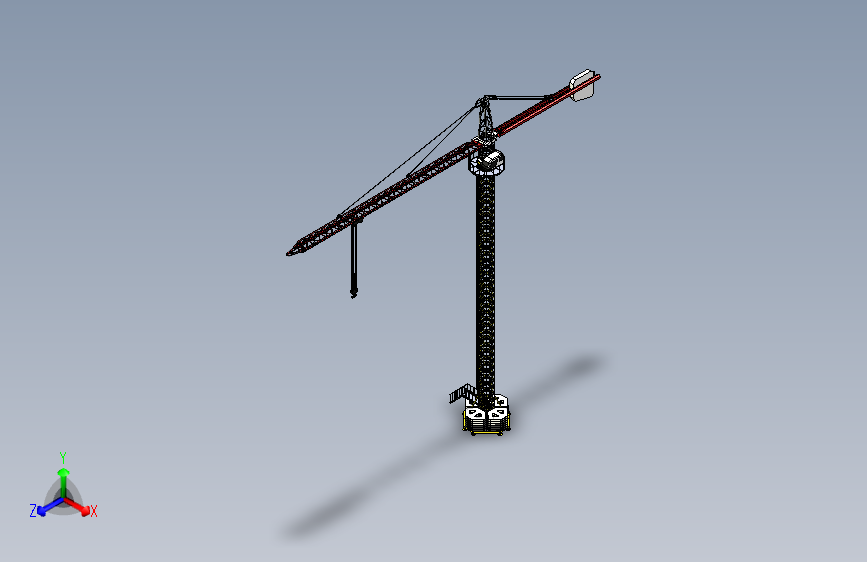 tower crane塔式起重机3D数模图纸 STEP格式