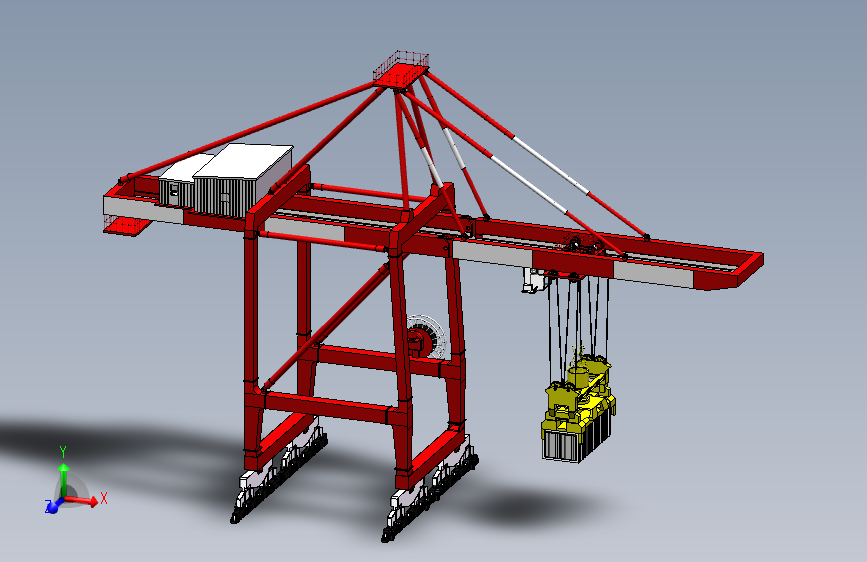 集装箱起重机3D数模图纸 Solidworks设计