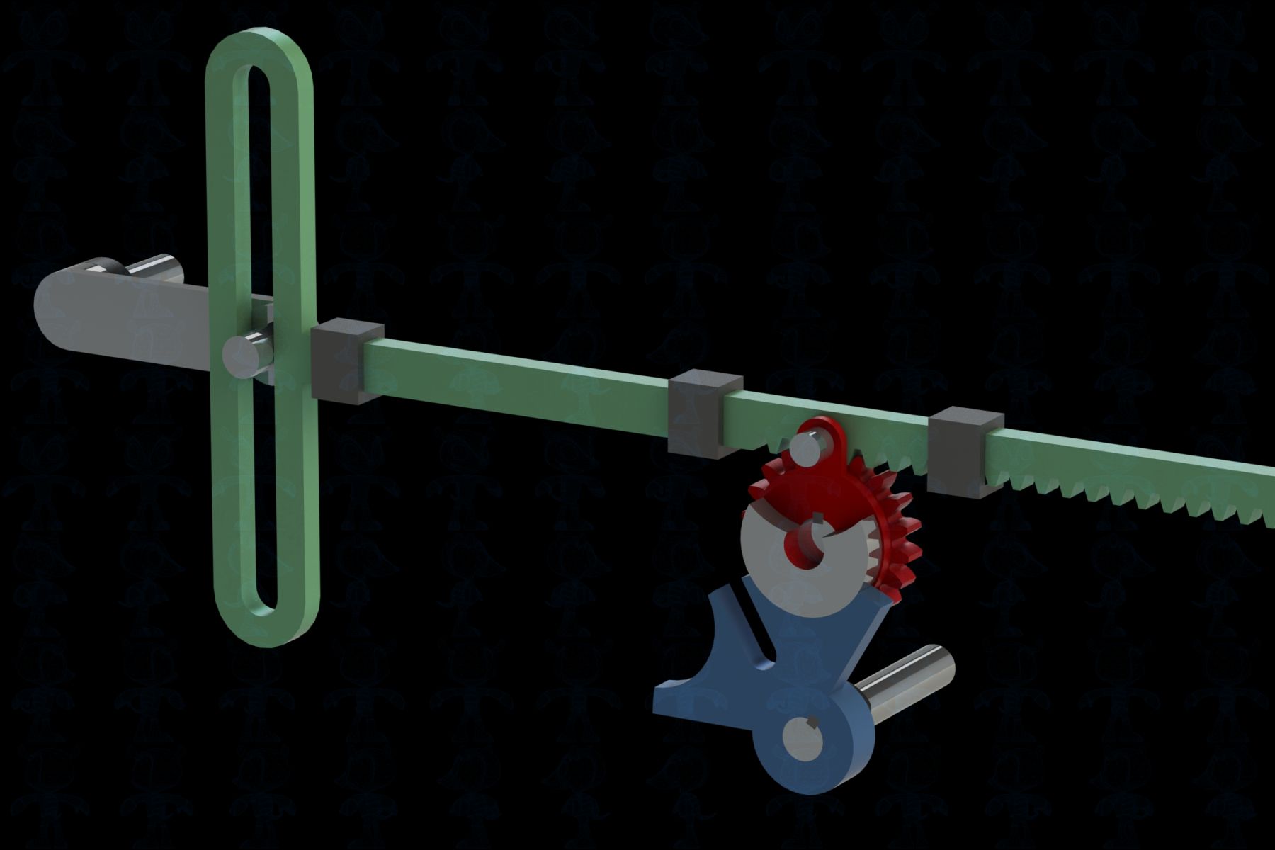 间歇停顿往复式齿轮齿条传动机构