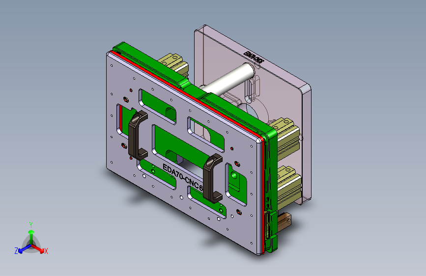 EDA70-笔记本CNC工装夹具三维模型CNC5-6合并验证治具