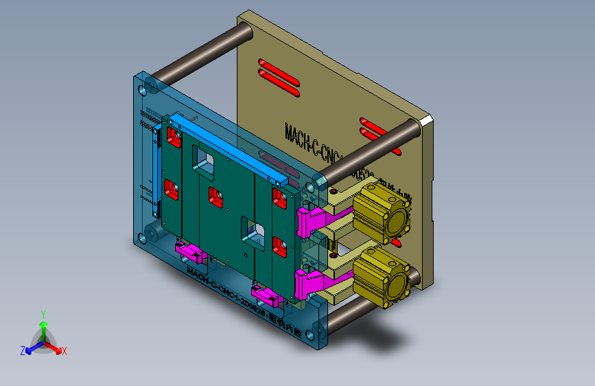 MACH-C-笔记本CNC工装夹具三维模型CNC1-粗铣内腔-200526