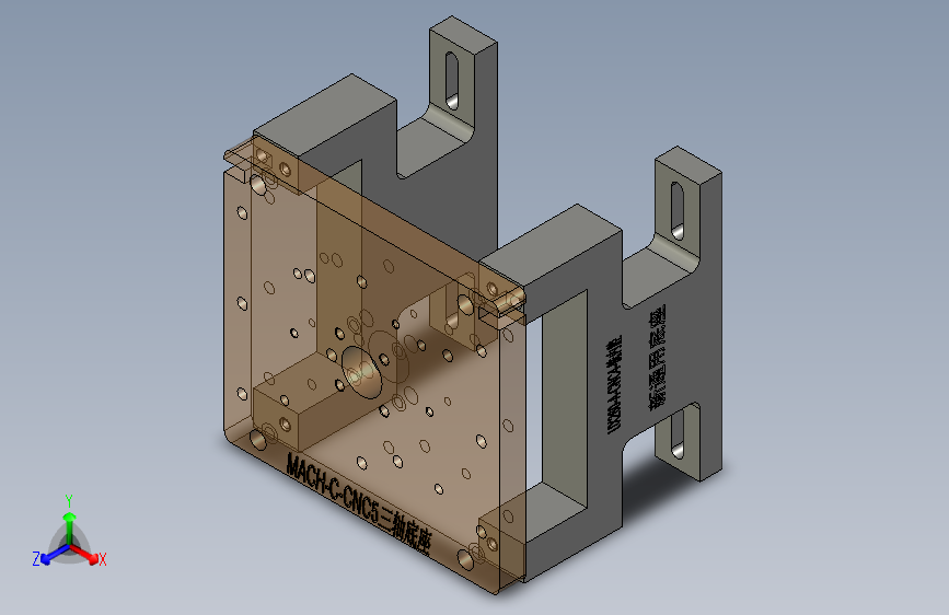 MACH-C笔记本CNC工装夹具三维模型-CNC5三轴底座