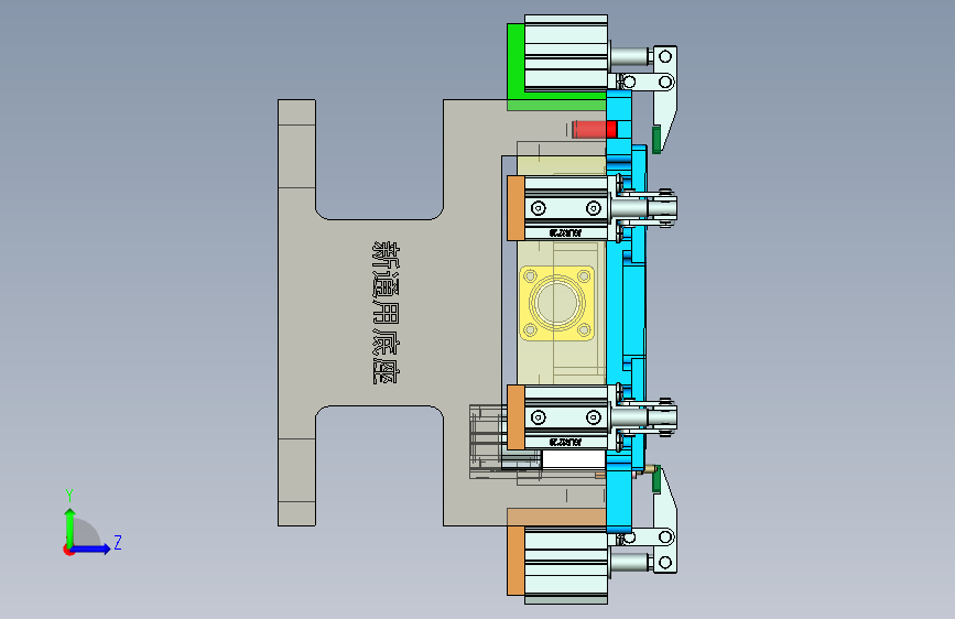 X1-A-笔记本CNC工装夹具三维模型CNC6-200727 左侧视图